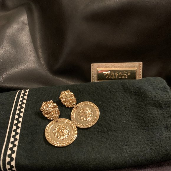 Lions Head Statement Earrings - Gold - Picture 2 of 8